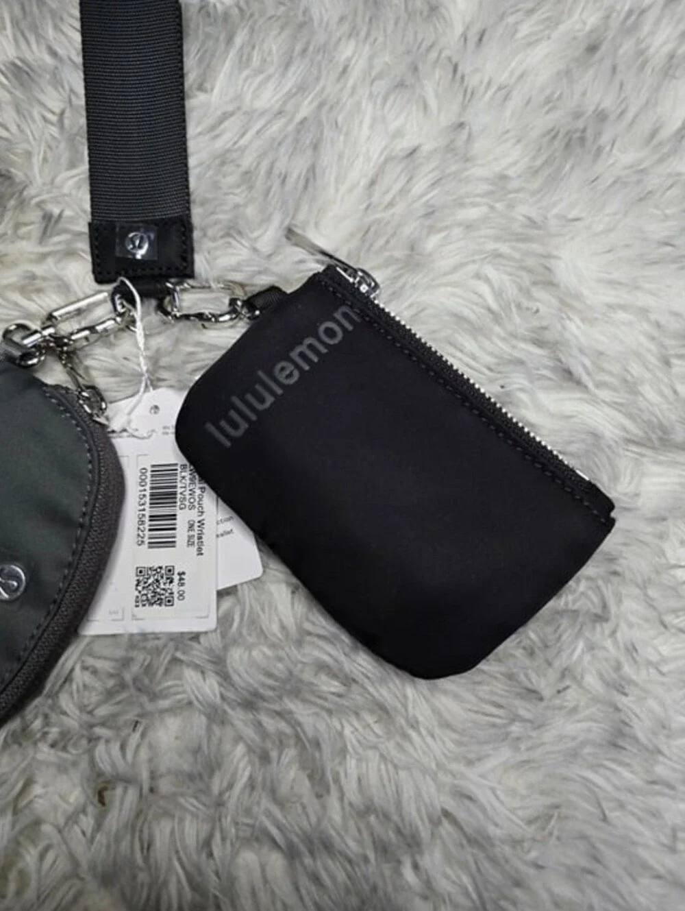 lululemon athletica Black and Gray RARE Color Dual Wristlet Pouch